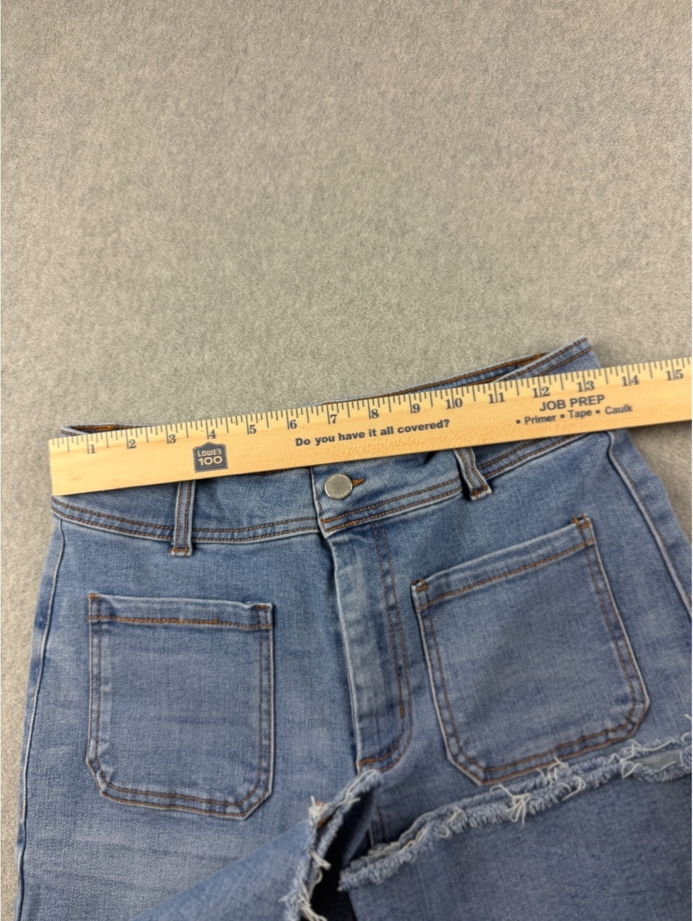 OAT New York Jeans Womens 6/28 High Rise Wide Leg Patch Pocket Raw Hem - Picture 7 of 7